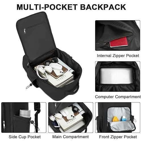 seyfocnia Sac à dos de sport pour femmes et hommes, sac à dos léger avec compartiment pour chaussures, sac de sport imperméable, sac d'entraînement, sac à dos décontracté pour voyage, M thumbnail 5