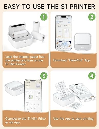 iDPRT Portable Sticker Maker Machine with 1 Roll Sticker Paper, Mini Printer Efficiently and Quickly, Thermal Printer for Study Notes, Pictures, DIY, Label, Free App with Multiple Templates, Grey thumbnail 4