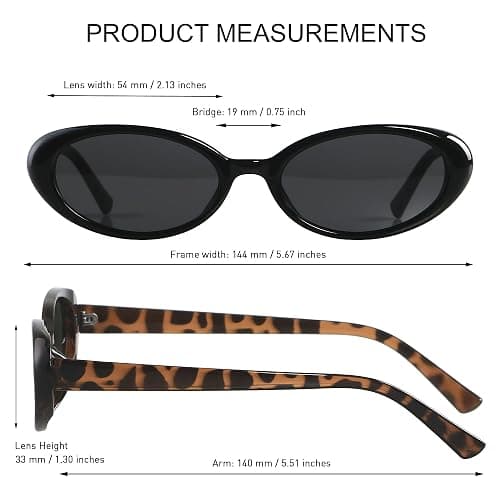 LYZOIT Retro Oval Sunglasses Womens Vintage 90s Chic Small Fashion Round Sun Glasses thumbnail 5