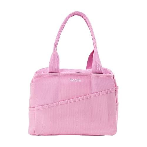 Soolla Studio Bag: Craft Organizer & Pottery Tool Bag, Washable Art Supply Tote, Knitting Yarn, Crochet Projects, 30 Pockets, 20+ Canvas Colors, Artist Gift for Adults (Flirty Flamingo) - Image 1