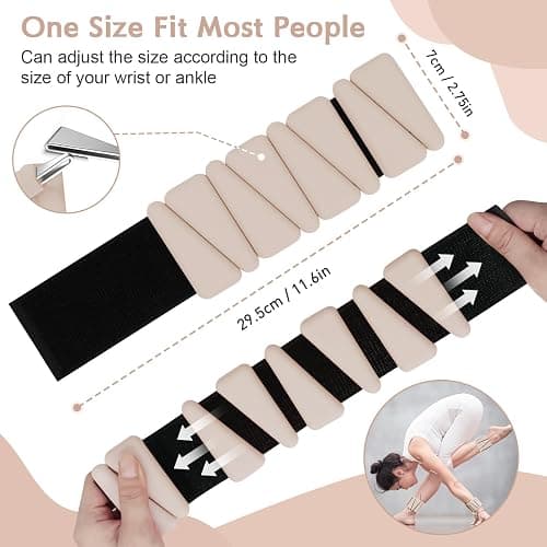 Wrist Weights for Women, Adjustable Ankle Weights Silicone Bracelet Weights Arm Leg Weights for Women Men Ankle Weights for Yoga Running Swimming Pilates Gym Set of 2 thumbnail 5