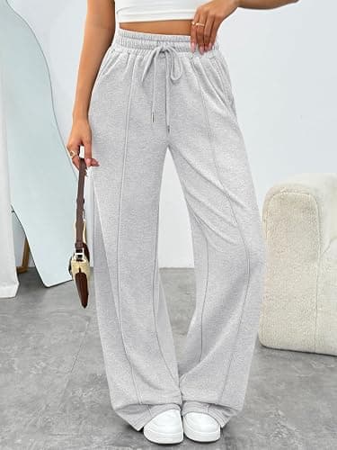 Trendy Queen Womens Wide Leg Sweatpants Baggy Loose Fall Barrel Casual Lounge Athletic Pants Comfy Teen Girl Cute Joggers thumbnail 3