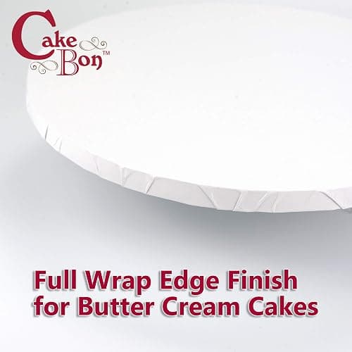 Cakebon Round Cake Boards - Sturdy 1/2 Thick Drums - 12 Inch Professional Fully Wrapped Edges White 1-Pack thumbnail 3