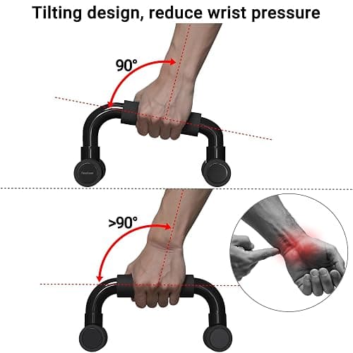 Readaeer Push Up Bars Gym Exercise Equipment Fitness 1 Pair Pushup Handles with Cushioned Foam Grip and Non-Slip Sturdy Structure Push Up Bars for Men & Women thumbnail 4