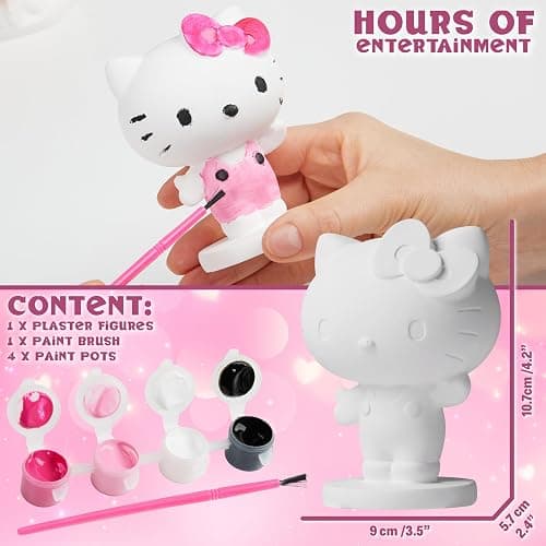 Hello Kitty Paint Your Own Plaster Figure Set for Girls Teenagers DIY Crafts Art Set Activity - Kawaii Gifts for Girls thumbnail 6