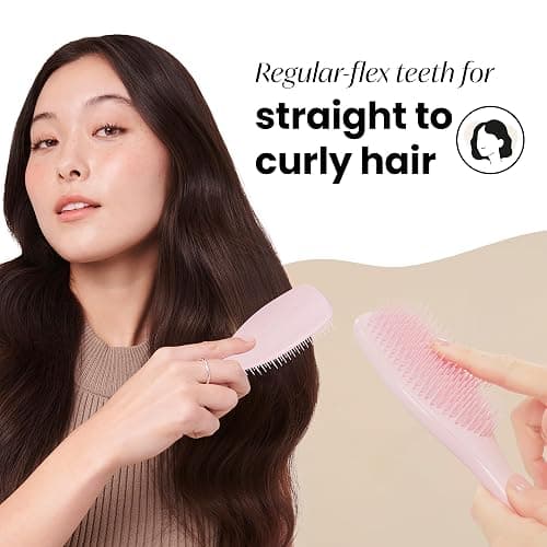 Tangle Teezer Ultimate Detangler Hairbrush - For Wet & Dry Hair - Detangling Brush for All Hair Types - Two-Tiered Teeth Reduce Breakage & Eliminate Knots - Millennial Pink thumbnail 3