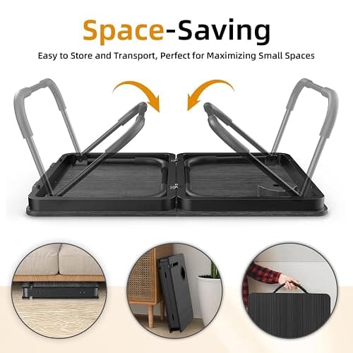BUYIFY Foldable Laptop Bed Desk for Couch, Sofa - Large Lap Desk Tray Table with Cup Holder and Tablet Slot - Portable Notebook Stand for Eating, Writing, Studying and WFH -NEW-006 thumbnail 7