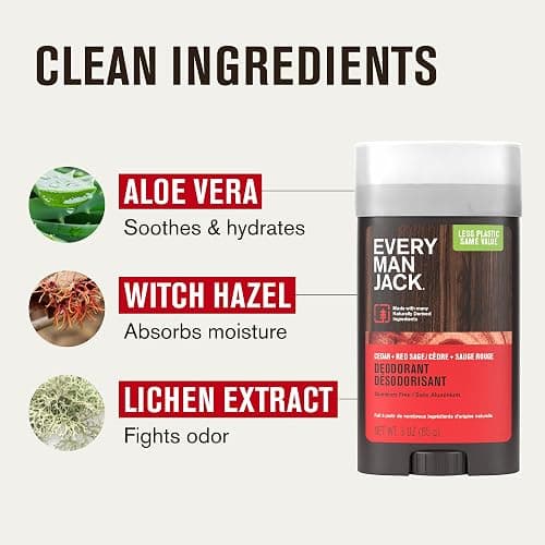 Every Man Jack Cedar + Red Sage Men’s Deodorant - Stay Fresh with Aluminum Free Deodorant For all Skin Types - Odor Crushing, Long Lasting, with Naturally Derived Ingredients - 3oz (2 Pack) thumbnail 6