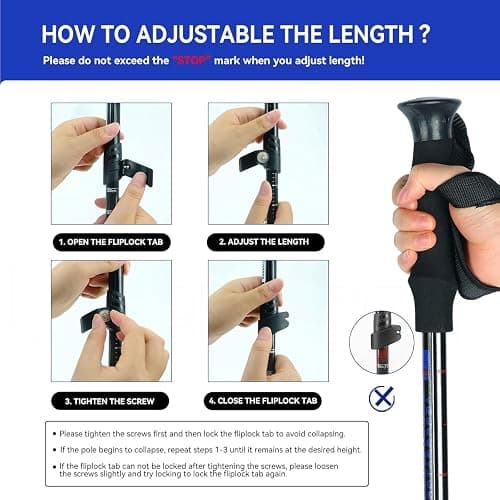 Trekking Poles Collapsible Hiking Poles - 2 Pack Adjustable Aluminum Hiking Sticks, Lightweight Walking Sticks for Women, Men, Seniors, Kids, Walking Poles for Backpacking by Underwood Aggregator thumbnail 3