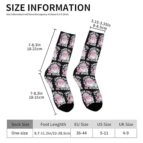 Funny Six Seven 6 7 Meme Christmas Family Xmas Santas Socks for Him thumbnail 5