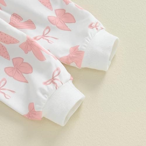 PUHHAPIEY Baby Girl Fall Winter Outfits Toddler Clothes Long Sleeve Floral Graphic Crewneck Sweatshirt + Joggers Pants Set thumbnail 6