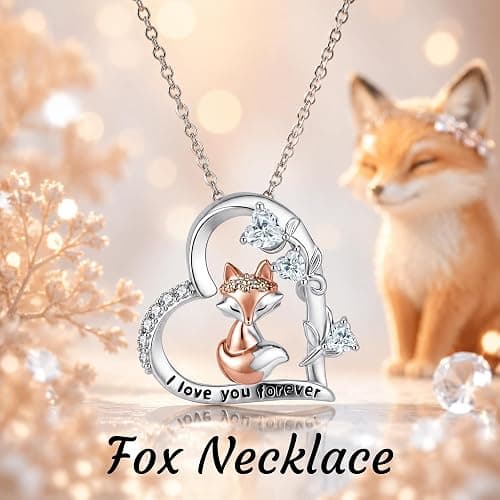 LOVASNOW Heart Animal Necklace 925 Sterling Silver Panda/Sheep/Duck/Koala/Pig Pendant Necklace with Colored Zircon Animal Jewelry Gift for Women Mom Her thumbnail 6