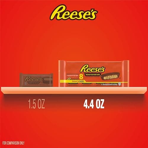 REESE'S Milk Chocolate Snack Size Peanut Butter Cups, Candy Packs, 0.55 oz (8 Count) thumbnail 7