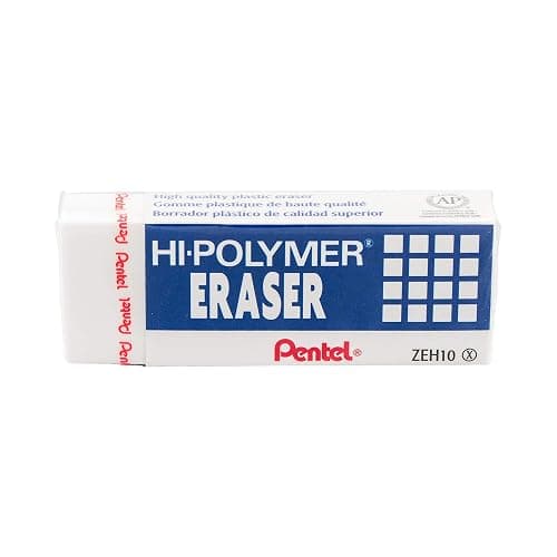 Pentel Hi-Polymer Block Eraser, White, 10/Box (ZEH10PC10) thumbnail 2