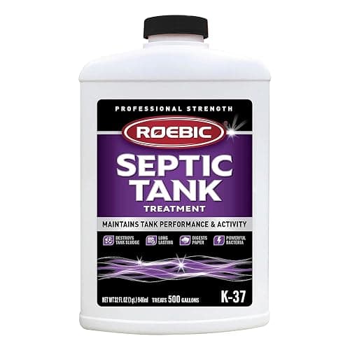 Roebic K-37-Q Septic Tank Treatment: Removes Clogs, Environmentally Friendly Bacteria Enzymes, Safe for Toilets, 32 Fl Oz - Lasts 1 Year, 32 Ounces - Image 1