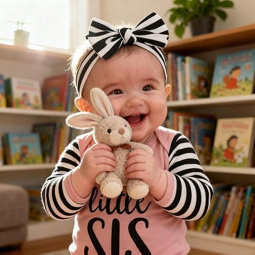 AMAWMW Newborn Baby Girl Little Sister Sleeper Gown Stripe Long Sleeve Nightgown Pajamas Gifts Stuff Essential Outfit thumbnail 2