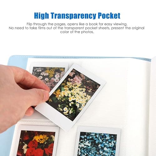 256 Pockets Photo Album for Fujifilm Instax Mini Camera, Leather Cover Photo Book for Polaroid Pictures, 2x3 Photo Album for Fujifilm Instax Mini 12 11 9 40 90 8 7 Evo LiPlay Instant Camera (Blue) thumbnail 4