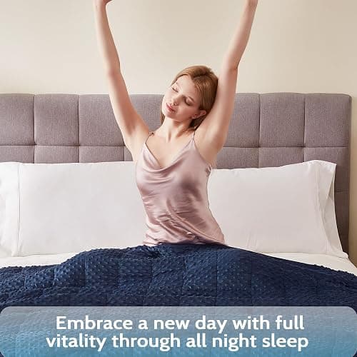 L'AGRATY Weighted Blanket for Adult - 60"x80" 15lbs Minky Dots Heavy Blanket with Glass Beads Soft Breathable for All-Season Summer Fall Winter Thick Comfort for Sleeping thumbnail 7