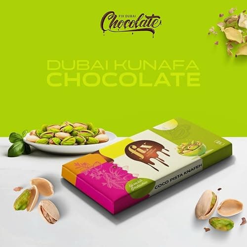 Velafee Dubai Chocolate Bar Pistachio Kunafa Fit 200g Dubai Kunefe Chocolate with Lots of Kadayi Pistachio Small Gifts for Snack Treats Kids Family & Friend thumbnail 5