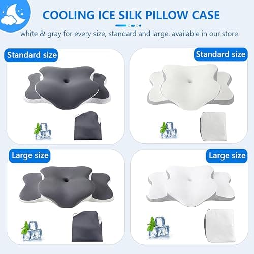 Ergo Pillow for Sleep Apnea, Neck Pain, and Snoring Relief | Cervical Neck Pillow for Neck Pain Relief & Side Sleeper | Orthopedic Memory Foam with Ergonomic Neck Support, Gray, Standard thumbnail 6