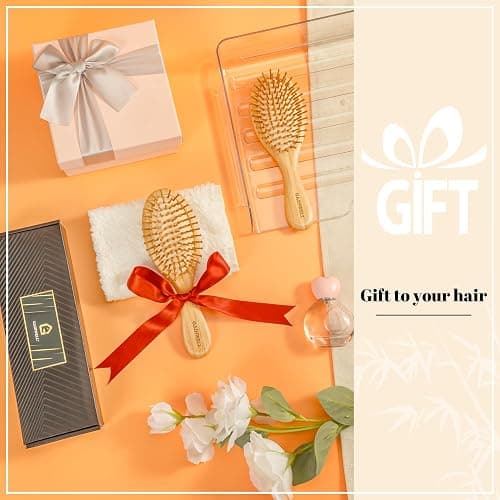 GAINWELL Bamboo Hair Brush for Hair Growth, Natural Bamboo Bristles Detangling Wooden Paddle Hairbrush for Massaging Scalp, for Women Men and Kids, for All Hair Types, with Ergonomic handle thumbnail 6