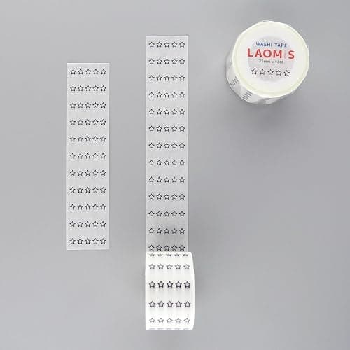 LAOMIS Japanese 5 Star Review Rating Tracker Writable Washi Tape / 25mm x 10M / 1000 Stickers thumbnail 2