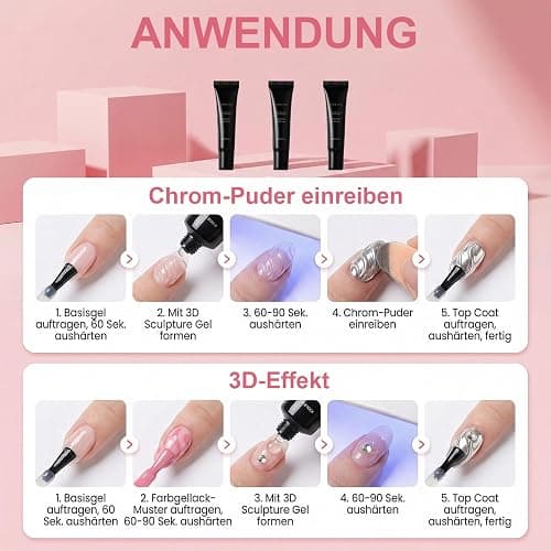 ALONK 3 Stück 3D Gel Nail Art, Glue Gel, 15 ML Multifunktionell Rhinestone Glue thumbnail 3