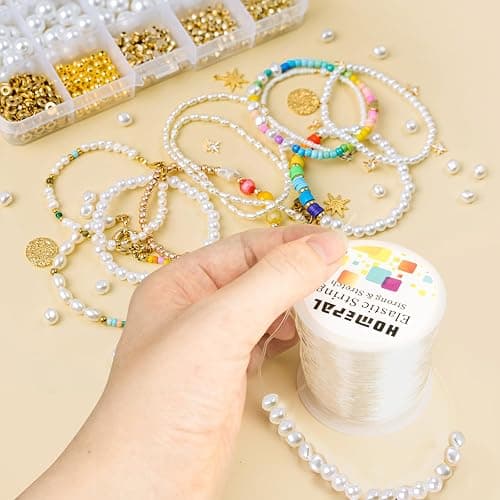 Homepal 1mm Elastic String for Bracelets, Clear Elastic String Elastic Cord for Jewelry Making, Crystal Jewelry String for Bracelets, Necklaces, Beading and Crafts 100m/roll thumbnail 2