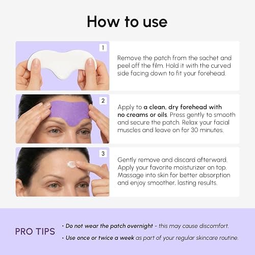 MAREE Forehead Wrinkle Patches – Collagen Wrinkle Patches with Retinol & Hyaluronic Acid for Face Lift – Fine Lines Deep Forehead Wrinkles Treatment Remover – Face Tape for Wrinkles Between Eyebrows thumbnail 7