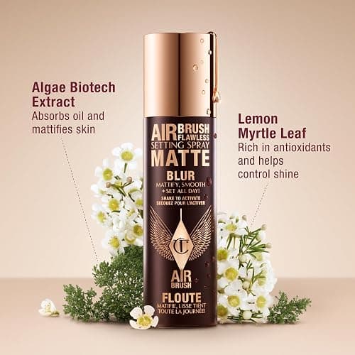 Charlotte Tilbury Airbrush Flawless Matte Setting Spray – Ulta-Fine Mist to Prime & Set Makeup Up to 16Hr – Oil and Shine Control with Blurring Matte Finish, Humidity & Waterproof thumbnail 10