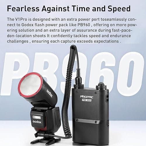 Godox V1 Pro S V1Pro S USA Version Camera Flash for Sony Camera Flash Speedlite Speedlight,76Ws 2.4G TTL 1/8000 HSS,500 Full Power Flashes,1.3s Recycle Time,2980mAh Li-ion Battery,LED Modeling Lamp thumbnail 6