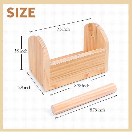 Kids Masking Tape Dispenser, Wooden Multi Roll Craft Tape Dispenser, Washi Tape Holder Organizer, Cutter for Gift Wrapping, Gift for Children Office Home School, Acrylic Serrated Cutter thumbnail 3