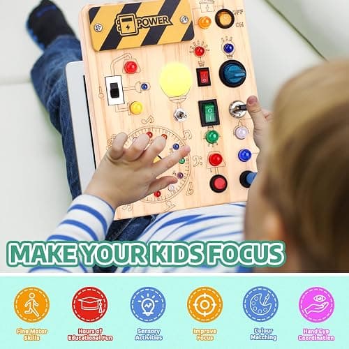 Grarain Busy Board for Toddlers - Montessori Educational Toy for 1-3 Year Old Boys & Girls | Travel-Friendly Sensory Learning Activity | Ideal for Kids with Autism(Clocks Busy Board) thumbnail 5