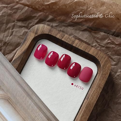 GAOY Red Gel Nail Polish, 16ml Soak Off Gel Polish, UV Light Cure for Nail Art DIY Manicure at Home, 4159 Midnight Rose thumbnail 5