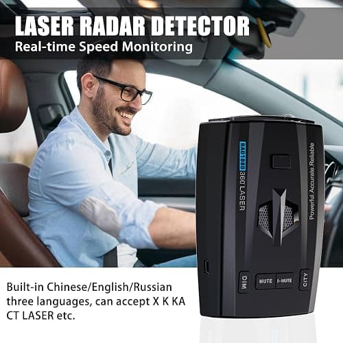 RAD1000 Laser/Radar Detector for Cars with Suction Cup Mount - X/K/Ka/KU/ST/CT Band & Laser Detection, Long Range Detection, Led Display, Mute Memory, VG-2 Immune, Multi-Mode, Ideal Gifts for Cars thumbnail 6