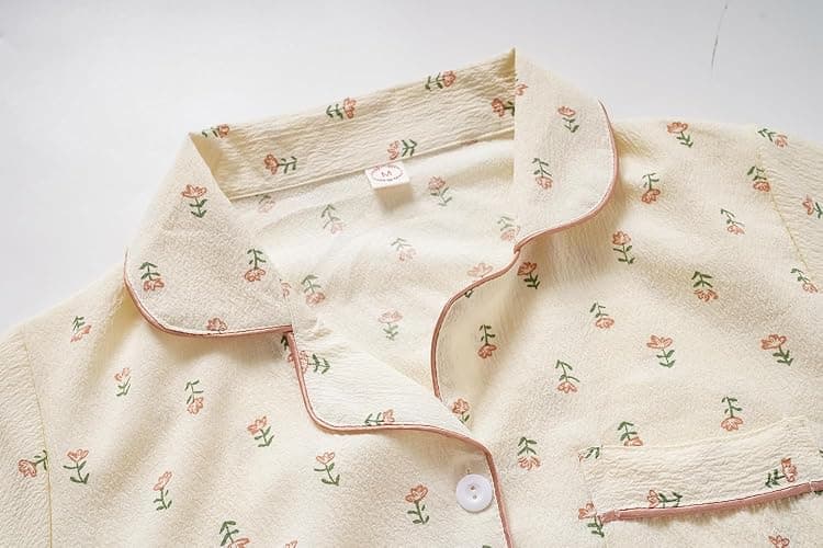 Vopmocld Big Girls Button Down Sleepwear Short Sleeve With Shorts 2PCS Pajama Sets Casual Lapel Loungewear Patterns Printed thumbnail 3