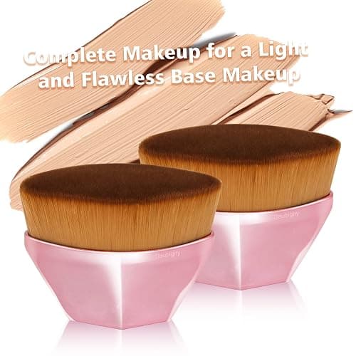 Foundation Brush, Daubigny Perfect Makeup Brush for Face Blush Liquid Powder Foundation Brush for Blending Liquid, Cream or Flawless Powder Cosmetics with Protective Case (Rose Golden) thumbnail 6