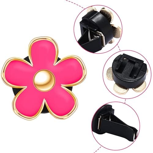 Frienda 6 Pcs Daisy Flower Air Vent Clip Accessories Air Conditioning Outlet Clip Car Air Freshener Dashboard Accessories Charm Car Inter Decor(3 cm, 3.3 cm,Red, Pink, White) thumbnail 3
