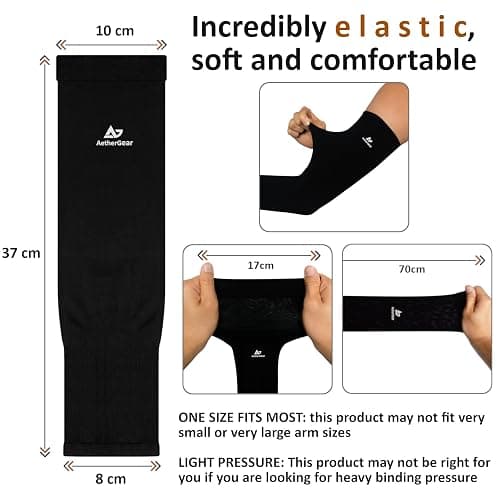 AetherGear Arm Sleeve (1 Pair) - Compression Cover Arm Sleeves Men and Women for Sports, Outdoors, UV Protection thumbnail 4