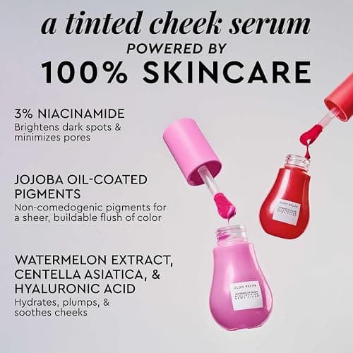 Glow Recipe Niacinamide Dewy Flush Tinted Liquid Blush Serum - Glowy Blush for Cheeks to Smooth, Hydrate & Brighten - Liquid Korean Makeup with Buildable Soft Pink Tint - Cherry Flush (0.4 oz) thumbnail 5