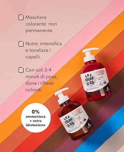 S.O.S Color 6 Go Maschera Colorante Riflesssante e Ravvivante, Rosso, 300 Millilitri - Rosso thumbnail 3