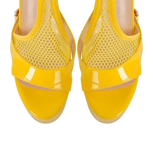 onlymakerheels Women's High Stiletto Heels Platform Mesh Buckle Open Toe Ankle Strap Dress Shoes Sandals thumbnail 5