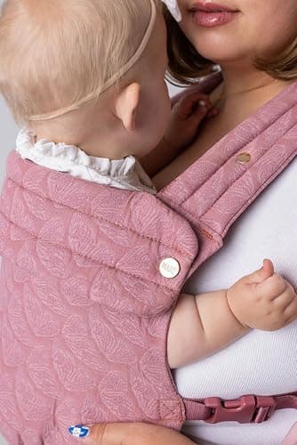 Mabē Monarch Ergonomic Baby Carrier – Premium Cotton Soft Structured Newborn to Toddler Carrier with Hip-Healthy Design, 3 Carry Positions (7-35lbs), Lightweight & Breathable,(Mauve Wings) thumbnail 6