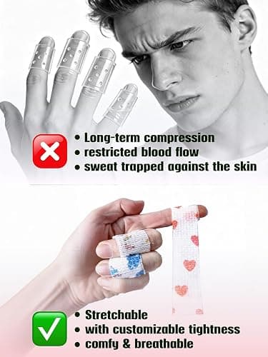Skin Picking Prevention Finger Covers with Self Adhesive Bandage Wrap - Flexible Comfort Anti-Picking Caps for Dermatillomania, Nail Biting & Cuticle Protection thumbnail 5