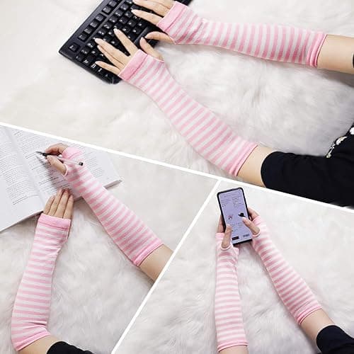 Bienvenu Punk Gothic Rock Long Arm Warmer Fingerless Gloves thumbnail 5