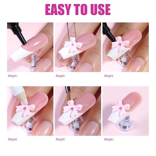 820 Pieces Bow Nail Charms 24 Color Nail Charms 3D Bows for Nails Includes 5 Colors Transparent Bow Charms for Nails with Pickup Tool Cute Colorful Nail Bows for Manicure DIY Decoration thumbnail 3