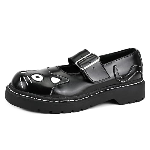 T.U.K. Kitty Cat Mary Jane Shoes for Women, Round Toe Ankle Strap Oxford Shoes thumbnail 4