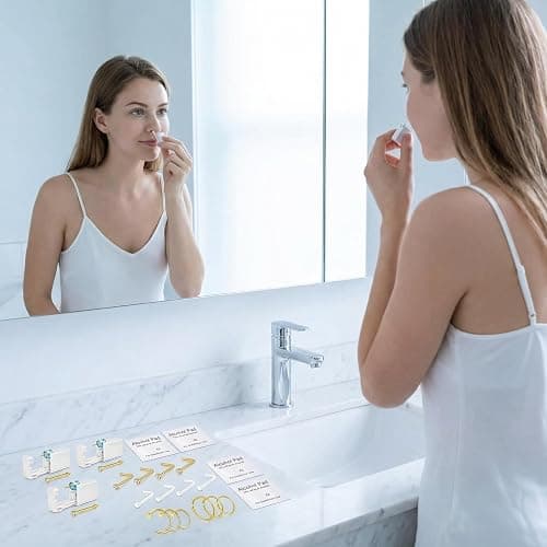 DJCIW 22PCS Nose Piercing Kit, Nose Piercing Guns with Preloaded 316L Stainless Steel 20G Nose Studs, UV Nose Screw Studs, and Nose Hoop Rings 6mm 8mm 10mm for Men Women Nose Piercing Golden thumbnail 8