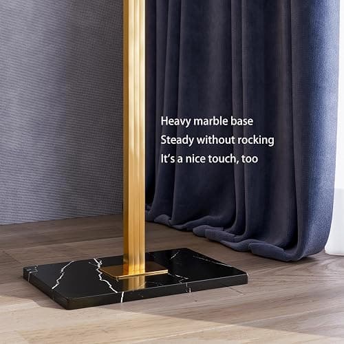 BUZUEY Gold Coat rack,Sturdy coat tree freestanding heavy duty with Marble Base,Metal standing coat rack for Bedroom,Entrance,Modern coat hanger stand for Coats,Hats,Bags(gold) thumbnail 5