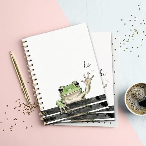 VONTP Cute Frog Spiral Notebook Gifts for Women Men, Cute Notebooks for Women Teen Girls Lovers, Animal Journal for Work School Teen Girls Kids, 5.5 x 8.3 Inches thumbnail 6